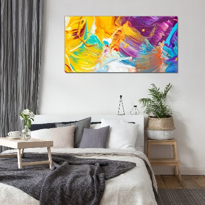 Glasbild Dynamische Farbexplosion