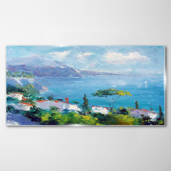 Foto glasbild Meereslandschaft in Blau