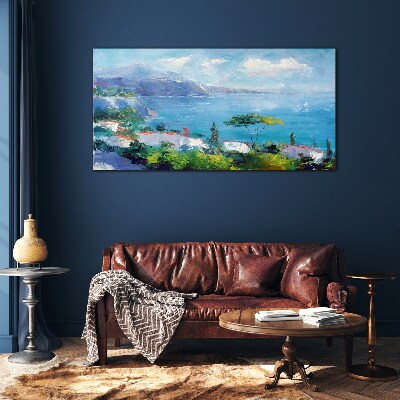 Foto glasbild Meereslandschaft in Blau