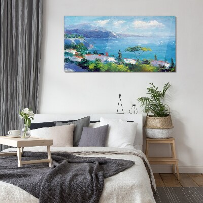Foto glasbild Meereslandschaft in Blau