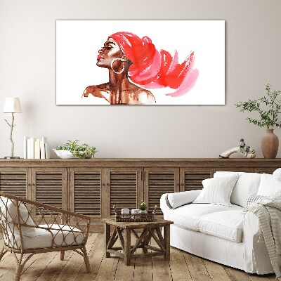 Glasbild Porträt einer Frau mit roten Haaren