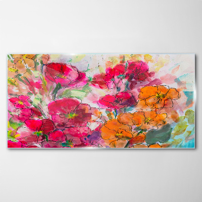 Glasbild Florale Farbexplosion