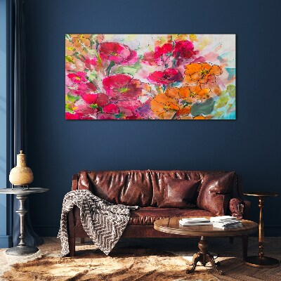 Glasbild Florale Farbexplosion