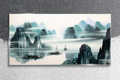 Bild auf glas Chinesische Tintenboote