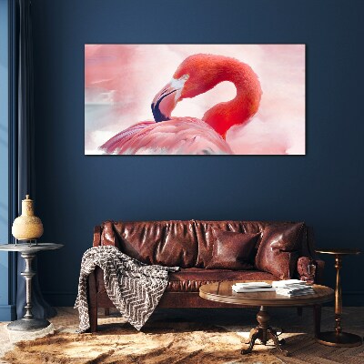 Bild auf glas Rosa Flamingo in Pastellfarben