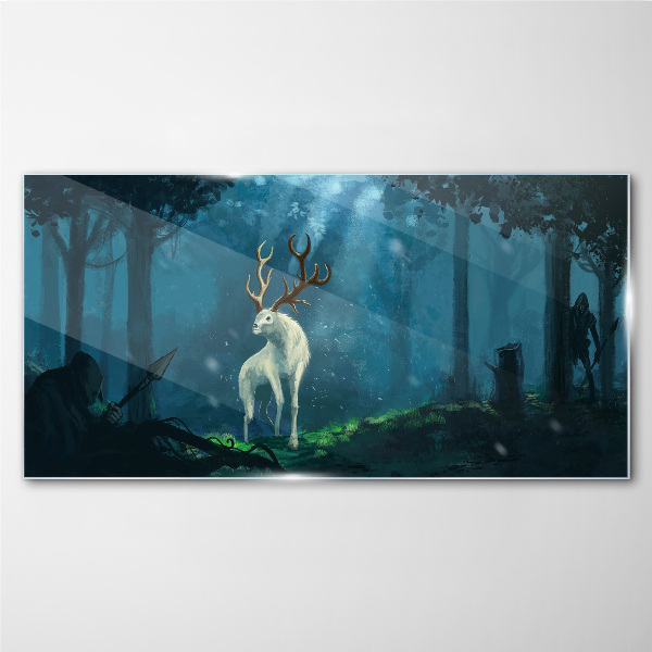 Bild auf glas Waldgeist mit Geweih