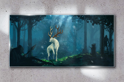 Bild auf glas Waldgeist mit Geweih