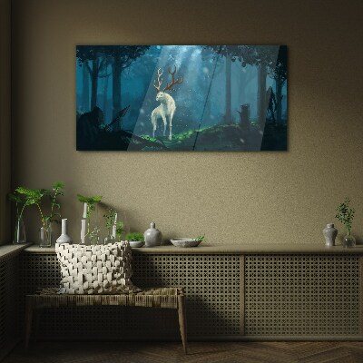 Bild auf glas Waldgeist mit Geweih