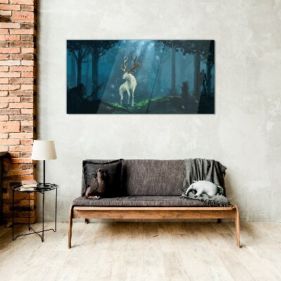 Bild auf glas Waldgeist mit Geweih