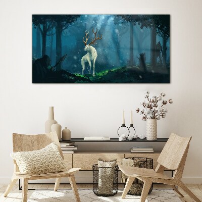 Bild auf glas Waldgeist mit Geweih