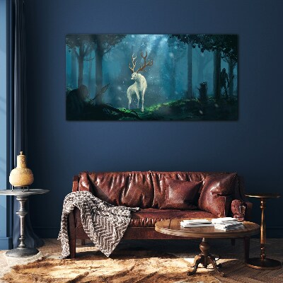 Bild auf glas Waldgeist mit Geweih