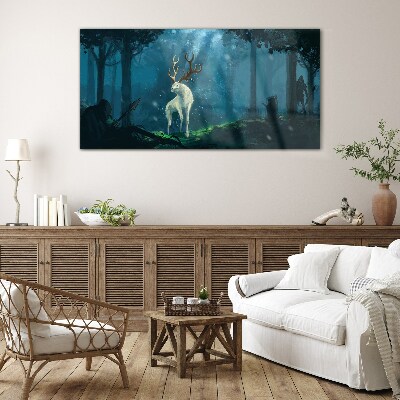 Bild auf glas Waldgeist mit Geweih
