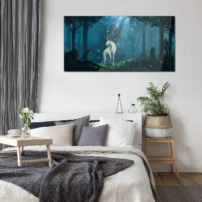 Bild auf glas Waldgeist mit Geweih