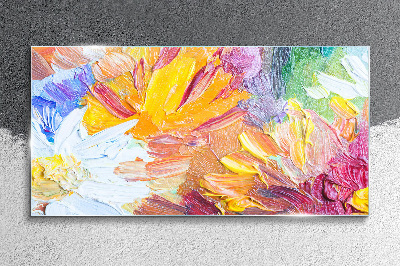 Glasbild Bunter Blumenstrauß