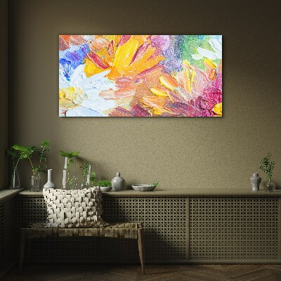 Glasbild Bunter Blumenstrauß