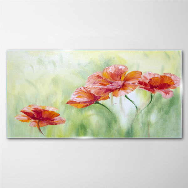 Glas bild Blumen in Pastelltönen