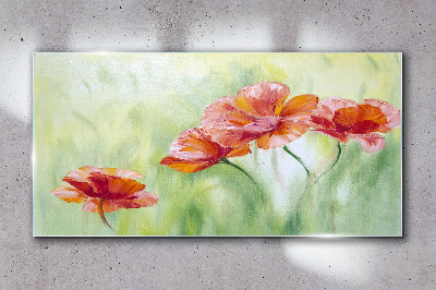 Glas bild Blumen in Pastelltönen