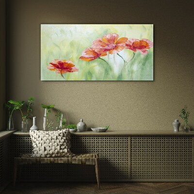 Glas bild Blumen in Pastelltönen