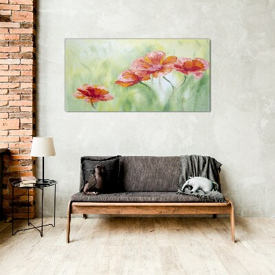Glas bild Blumen in Pastelltönen