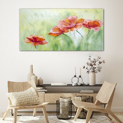 Glas bild Blumen in Pastelltönen