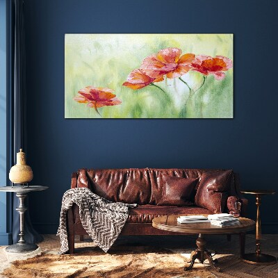 Glas bild Blumen in Pastelltönen