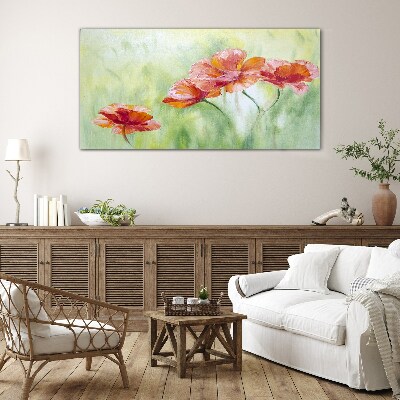 Glas bild Blumen in Pastelltönen