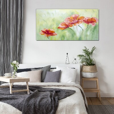 Glas bild Blumen in Pastelltönen