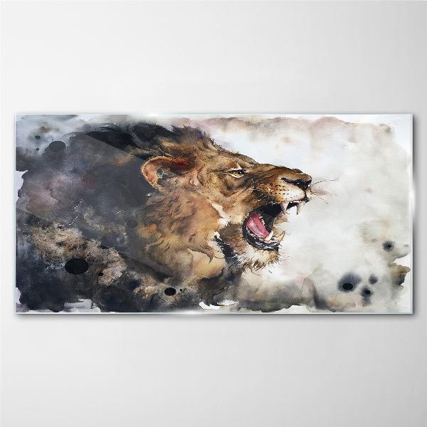 Glasbild Abstrakter Tierlöwe