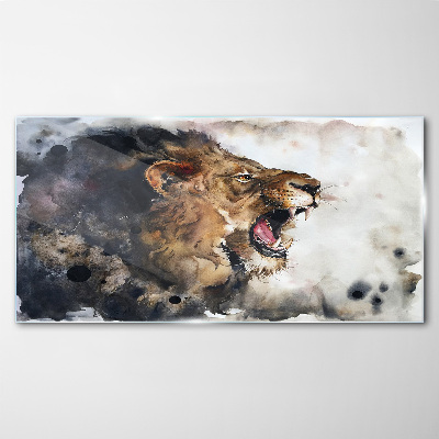 Glasbild Abstrakter Tierlöwe
