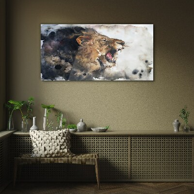 Glasbild Abstrakter Tierlöwe