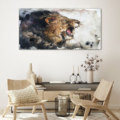 Glasbild Abstrakter Tierlöwe
