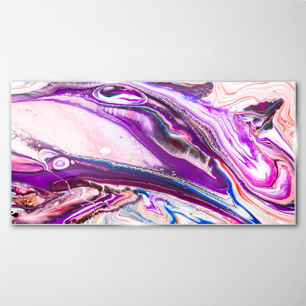 Glasbild Lila Wellen der Abstraktion