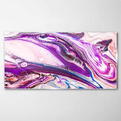 Glasbild Lila Wellen der Abstraktion