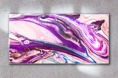 Glasbild Lila Wellen der Abstraktion
