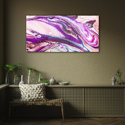 Glasbild Lila Wellen der Abstraktion