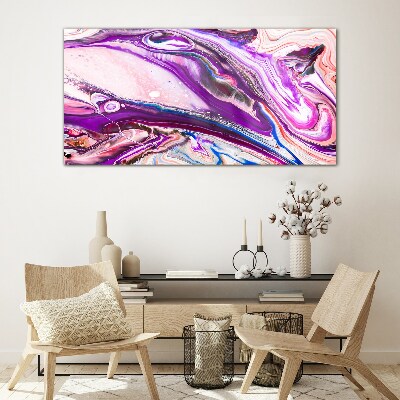 Glasbild Lila Wellen der Abstraktion