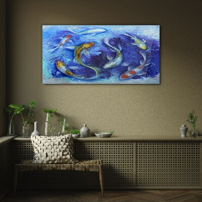 Bild aus glas Karpfentanz im blauen Wasser
