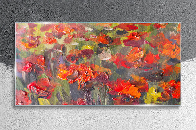 Glasbild Florale Farbexplosion