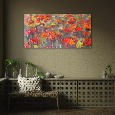 Glasbild Florale Farbexplosion