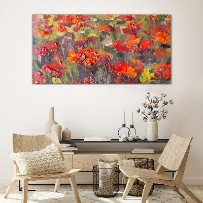 Glasbild Florale Farbexplosion
