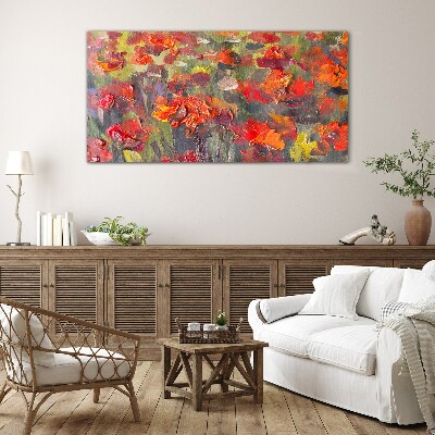Glasbild Florale Farbexplosion