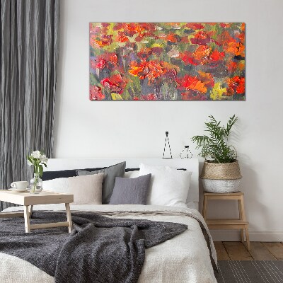 Glasbild Florale Farbexplosion