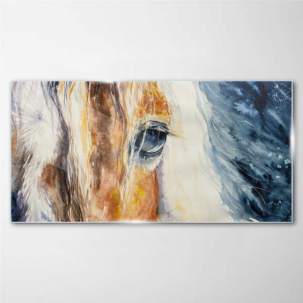Bild auf glas Aquarell-Pferdeporträt
