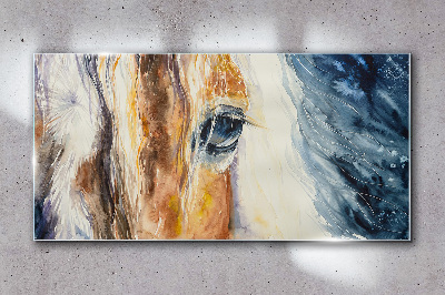 Bild auf glas Aquarell-Pferdeporträt
