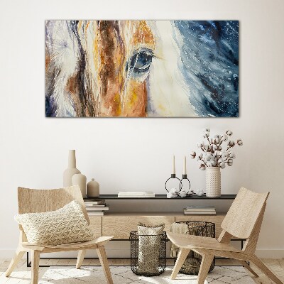 Bild auf glas Aquarell-Pferdeporträt