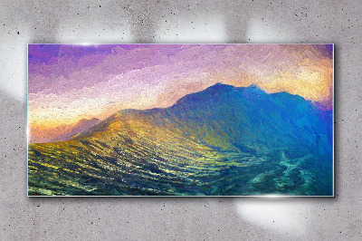 Glas bild Wellen in der untergehenden Sonne