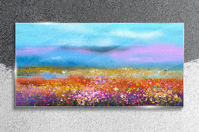 Glasbild Abstrakte Blumen