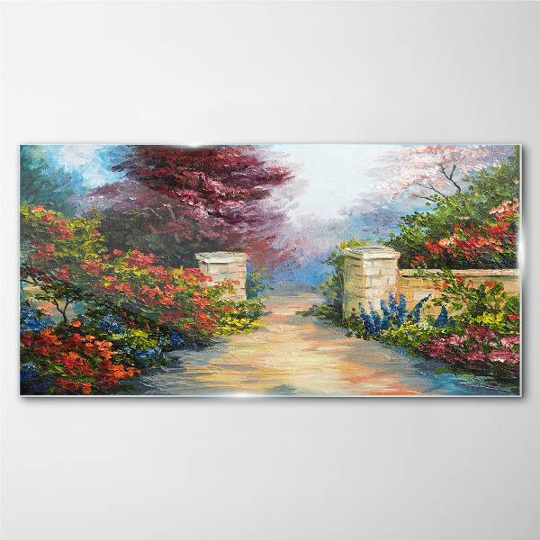 Bild auf glas drucken Ein Blumenparadies in Farben