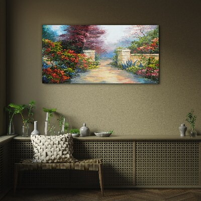 Bild auf glas drucken Ein Blumenparadies in Farben