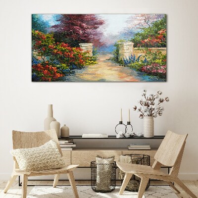 Bild auf glas drucken Ein Blumenparadies in Farben